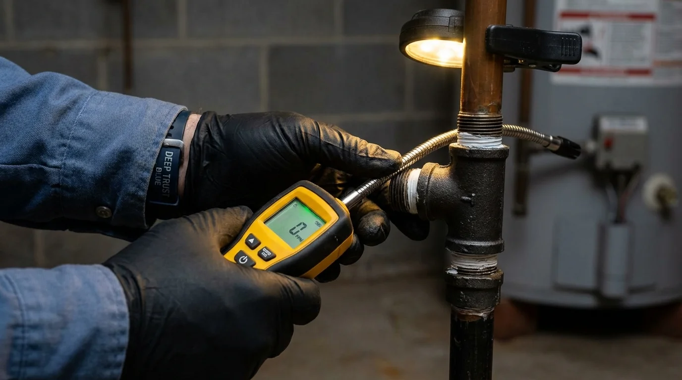Gas leak detection with electronic sniffer by Johns Plumbing LLC in Lavallette