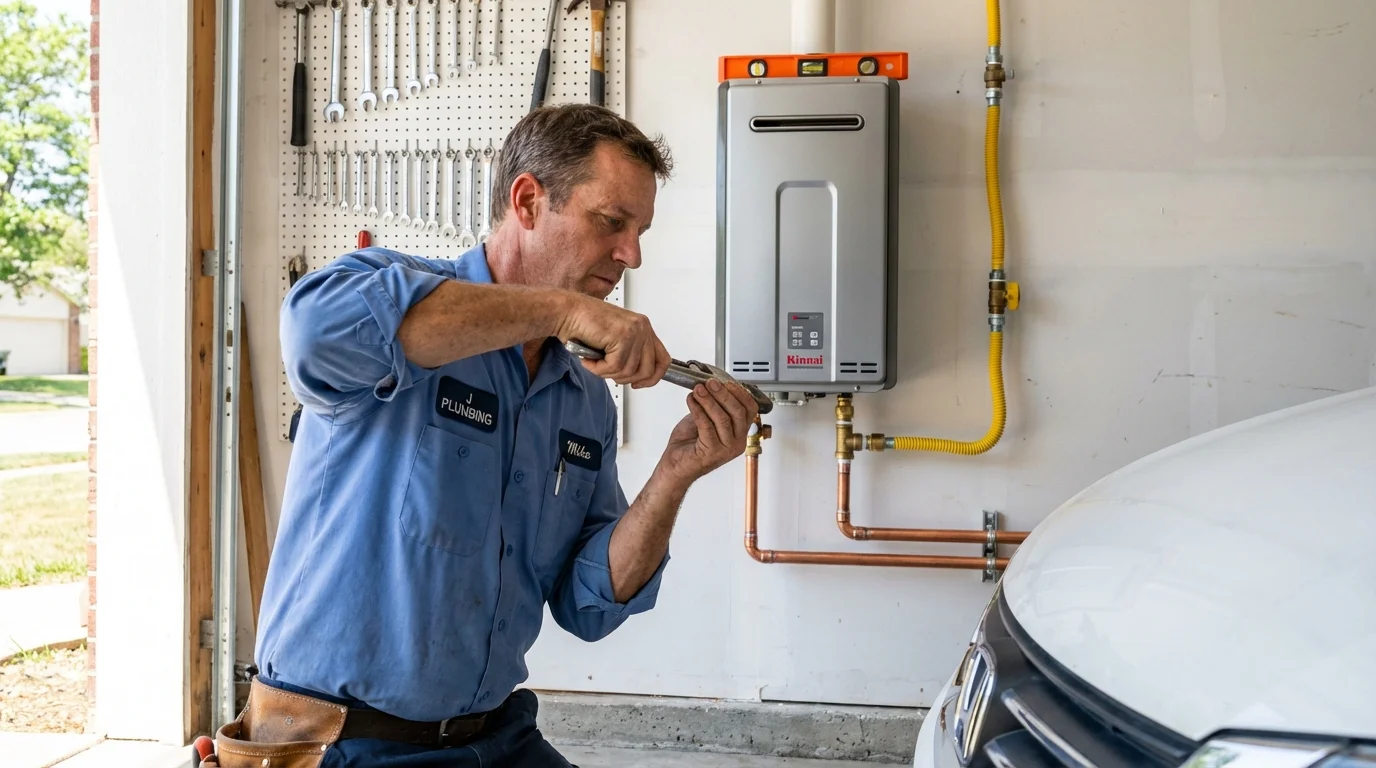 Tankless water heater installation by a Johns Plumbing LLC plumber in Lavallette